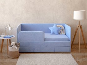 Диван-кровать Happy (васильковый) в Сузуне - suzun.mebel-nsk.ru | фото