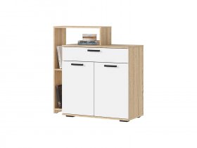 Комод 1000 КМ-01 Санса (дуб сонома/белый) в Сузуне - suzun.mebel-nsk.ru | фото