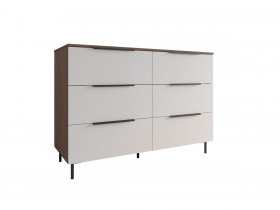 Комод 1300 Роза (орех франклин карамельный/бежевый скин) в Сузуне - suzun.mebel-nsk.ru | фото
