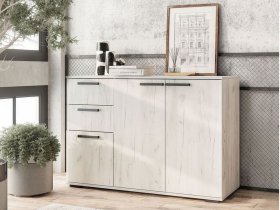 Комод Стандарт-3 NEW (дуб крафт белый) в Сузуне - suzun.mebel-nsk.ru | фото