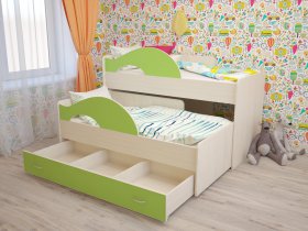Кровать детская двухуровневая Радуга 80*160 в Сузуне - suzun.mebel-nsk.ru | фото