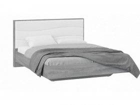 Кровать двуспальная 1,6 м «Миранда» Тип 1 (Дуб Гамильтон/Белый глянец) в Сузуне - suzun.mebel-nsk.ru | фото