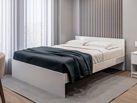 Кровать двуспальная 1,6м Бруклин СБ-3354 (белый) в Сузуне - suzun.mebel-nsk.ru | фото