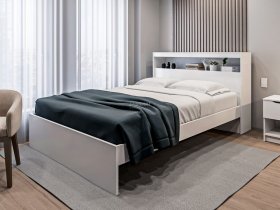 Кровать двуспальная 1,6м Бруклин СБ-3356 (белый) в Сузуне - suzun.mebel-nsk.ru | фото