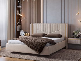 Кровать двуспальная 1,6м Диор (кашемир суфле (велюр)) в Сузуне - suzun.mebel-nsk.ru | фото