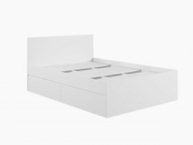 Кровать двуспальная с ящиками 1,4м Мадера-М1400 (белый) в Сузуне - suzun.mebel-nsk.ru | фото