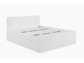 Кровать двуспальная с ящиками 1,6м Мадера-М1600 (белый) в Сузуне - suzun.mebel-nsk.ru | фото