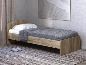 Кровать односпальная 80 с низкой спинкой (дуб крафт серый) в Сузуне - suzun.mebel-nsk.ru | фото