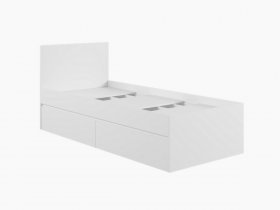 Кровать односпальная с ящиками 0,9м Мадера-М900 (белый) в Сузуне - suzun.mebel-nsk.ru | фото