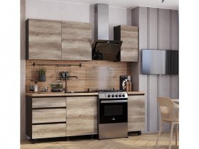 Кухонный гарнитур Энигма 1,6м (венге/дуб каньон) в Сузуне - suzun.mebel-nsk.ru | фото