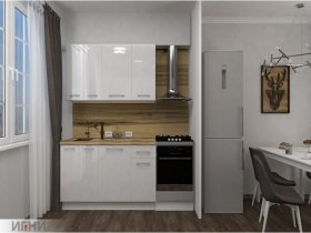 Кухонный гарнитур МДФ Выгодно и точка 1,5 м (белый глянец) в Сузуне - suzun.mebel-nsk.ru | фото