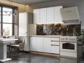 Кухонный гарнитур Ника 1,6 м (белый) в Сузуне - suzun.mebel-nsk.ru | фото