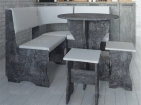 Кухонный уголок Лотос  (цемент темный к/з White) в Сузуне - suzun.mebel-nsk.ru | фото