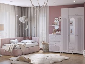 Модульная детская Милана (белое дерево/сакура) в Сузуне - suzun.mebel-nsk.ru | фото