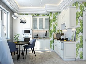 Модульная кухня Ницца (дуб кремовый) в Сузуне - suzun.mebel-nsk.ru | фото