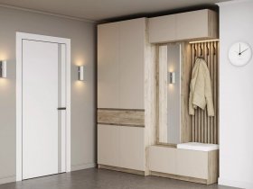 Модульная прихожая Бостон (дуб крафт серый/кашемир) в Сузуне - suzun.mebel-nsk.ru | фото