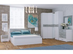Модульная спальня Бьянка (белый/бетон) в Сузуне - suzun.mebel-nsk.ru | фото