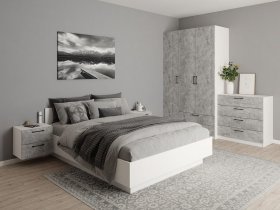 Модульная спальня Гамма (белый/цемент) в Сузуне - suzun.mebel-nsk.ru | фото
