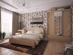 Модульная спальня Виктория-1 (дуб сонома) в Сузуне - suzun.mebel-nsk.ru | фото