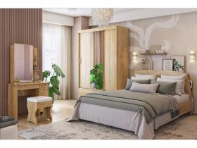 Модульная спальня Виктория-1 (дуб крафт золотой) в Сузуне - suzun.mebel-nsk.ru | фото