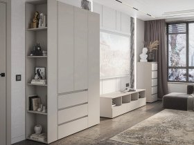 Модульная стенка Люмо (кашемир) в Сузуне - suzun.mebel-nsk.ru | фото