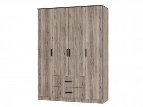 Шкаф четырехстворчатый Титан (дуб смоки) в Сузуне - suzun.mebel-nsk.ru | фото
