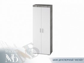 Шкаф двухстворчатый Инстайл ШК-29 (бетон/белый) в Сузуне - suzun.mebel-nsk.ru | фото