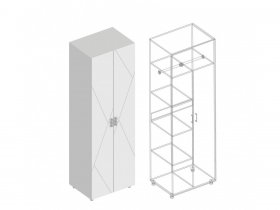 Шкаф двухстворчатый комби Сандра в Сузуне - suzun.mebel-nsk.ru | фото