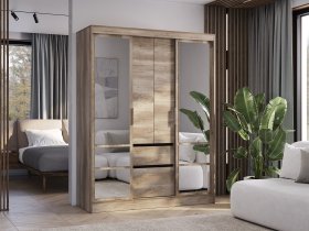 Шкаф-купе ШКК-06 Энигма (венге/дуб каньон) в Сузуне - suzun.mebel-nsk.ru | фото