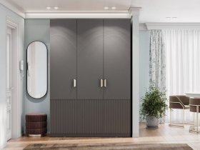 Шкаф трехстворчатый Эккервуд (Нью) (графит) в Сузуне - suzun.mebel-nsk.ru | фото
