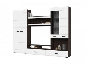 Стенка ГС-01 Либерти (венге/белый глянец) в Сузуне - suzun.mebel-nsk.ru | фото