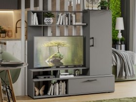 Стенка «Сиена» (графит серый) в Сузуне - suzun.mebel-nsk.ru | фото