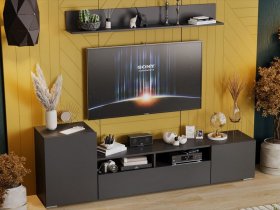 Стенка «Сильвия» (графит серый) в Сузуне - suzun.mebel-nsk.ru | фото