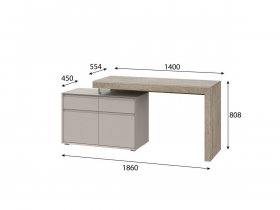 Стол 22 J-КШ Этна (дуб эндгрей/кашемир) в Сузуне - suzun.mebel-nsk.ru | фото
