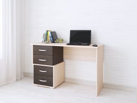 Стол письменный Сити-2 (венге/дуб молочный) в Сузуне - suzun.mebel-nsk.ru | фото