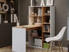 Стол письменный тип 16 (дуб крафт золотой/белый ясень) в Сузуне - suzun.mebel-nsk.ru | фото
