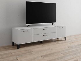 Тумба под ТВ Парус-13 (белый/серый камень) в Сузуне - suzun.mebel-nsk.ru | фото